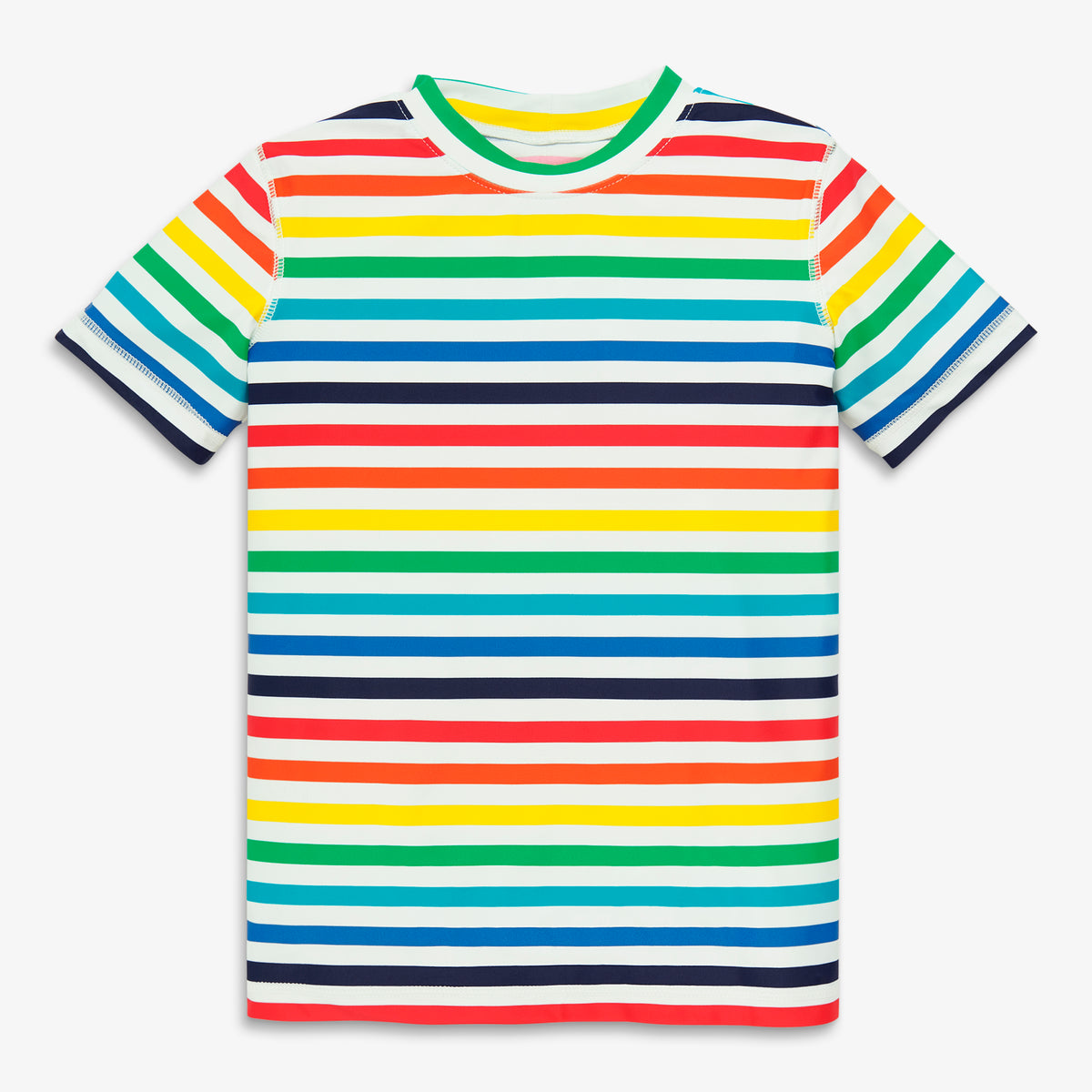 Clearance kids short sleeve rash guard in rainbow stripe