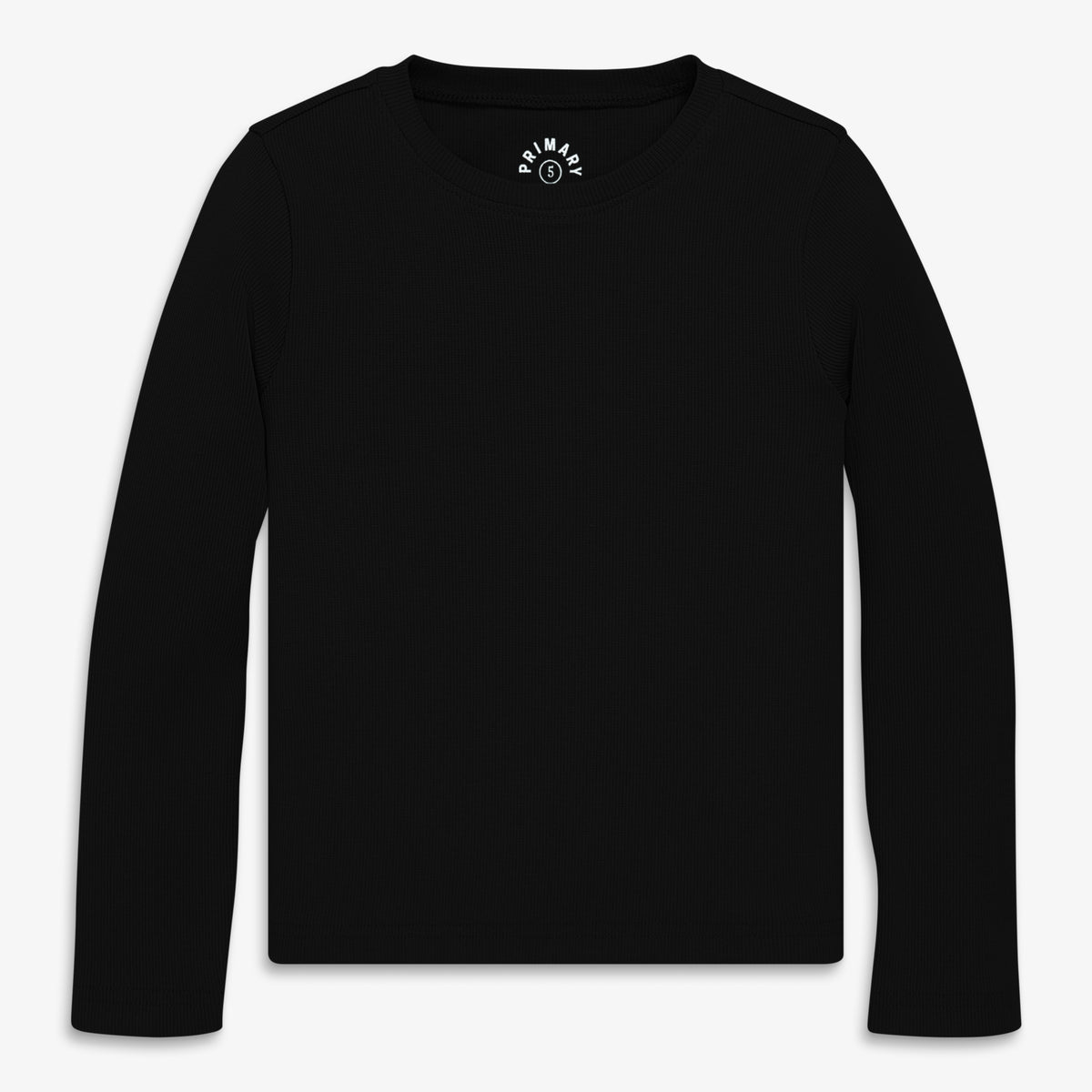 Kids long sleeve rib tee in black