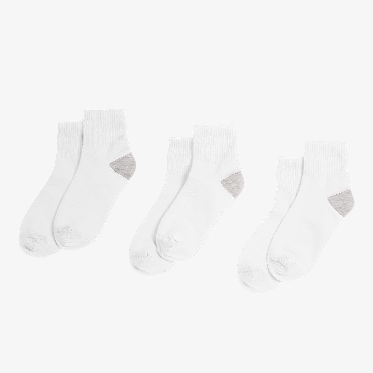 Kids quarter sock 3-pack in white