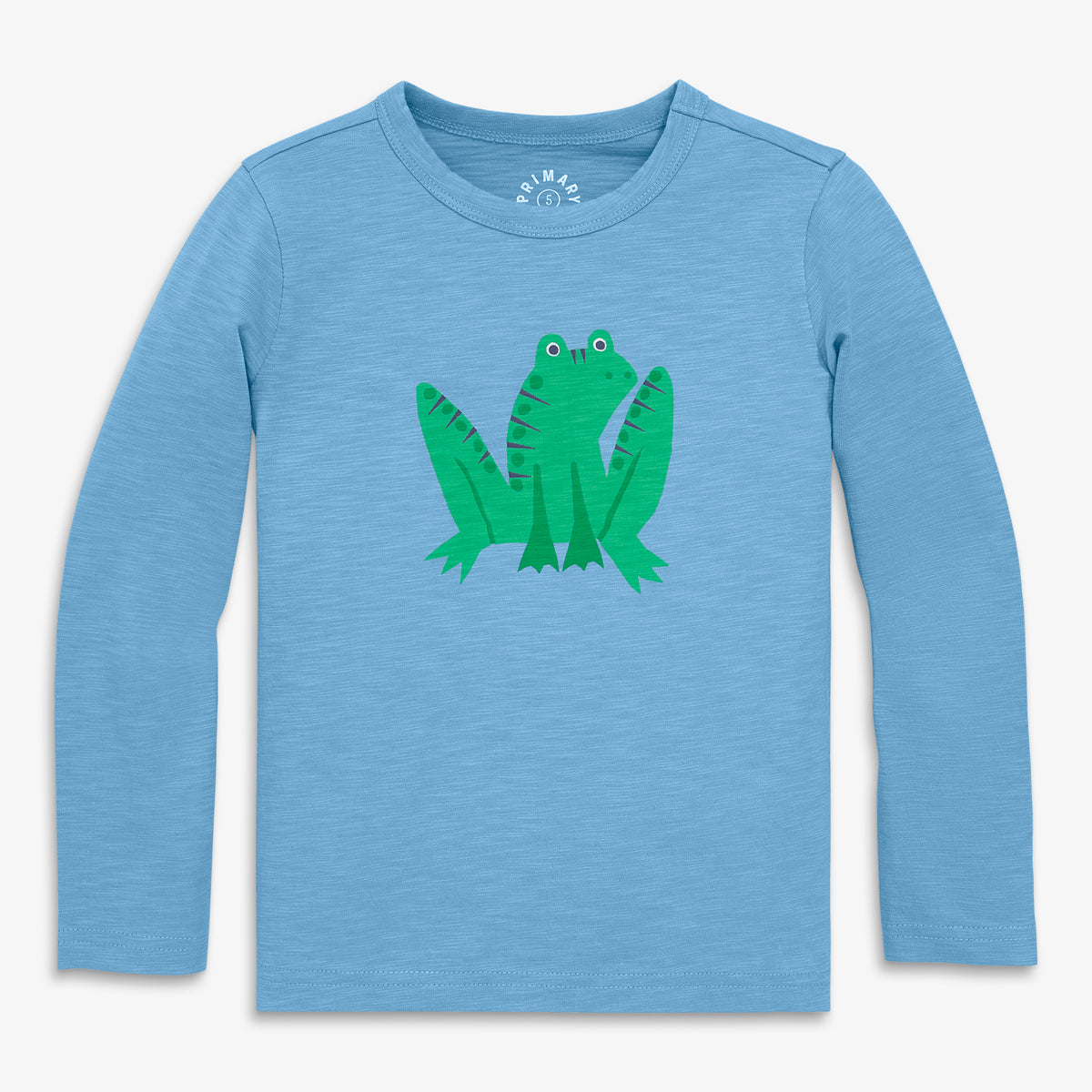 Kids long sleeve frog tee in cornflower-frog