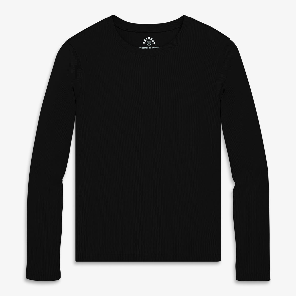 Women's fit long sleeve rib tee in black