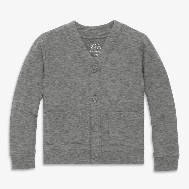 Kids sweatshirt cardigan in heather-storm-gray