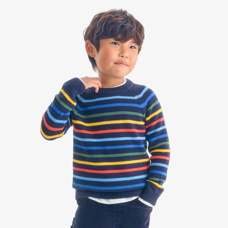 Kids sweater in multi-stripe