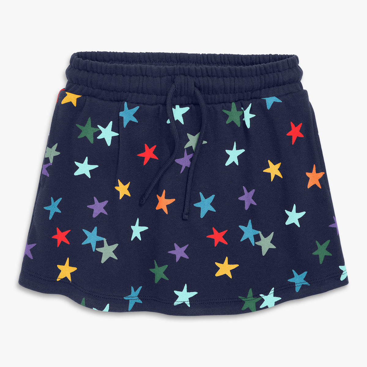 Clearance kids drawstring pocket skort in confetti stars in navy-confetti-stars