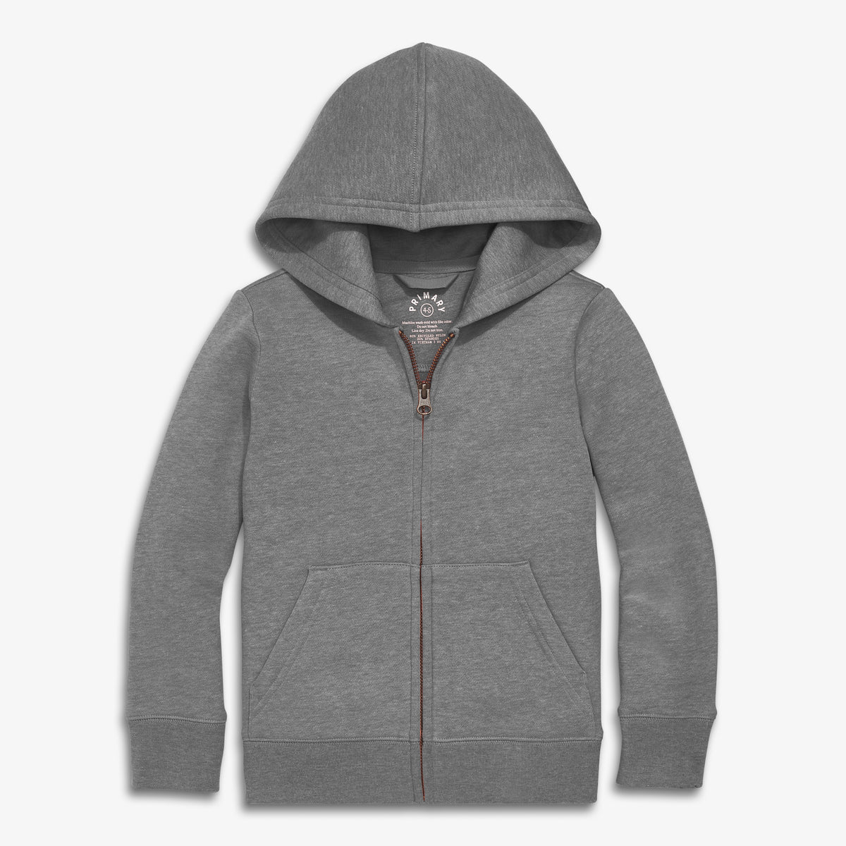 Kids cozy fleece zip hoodie in heather-black
