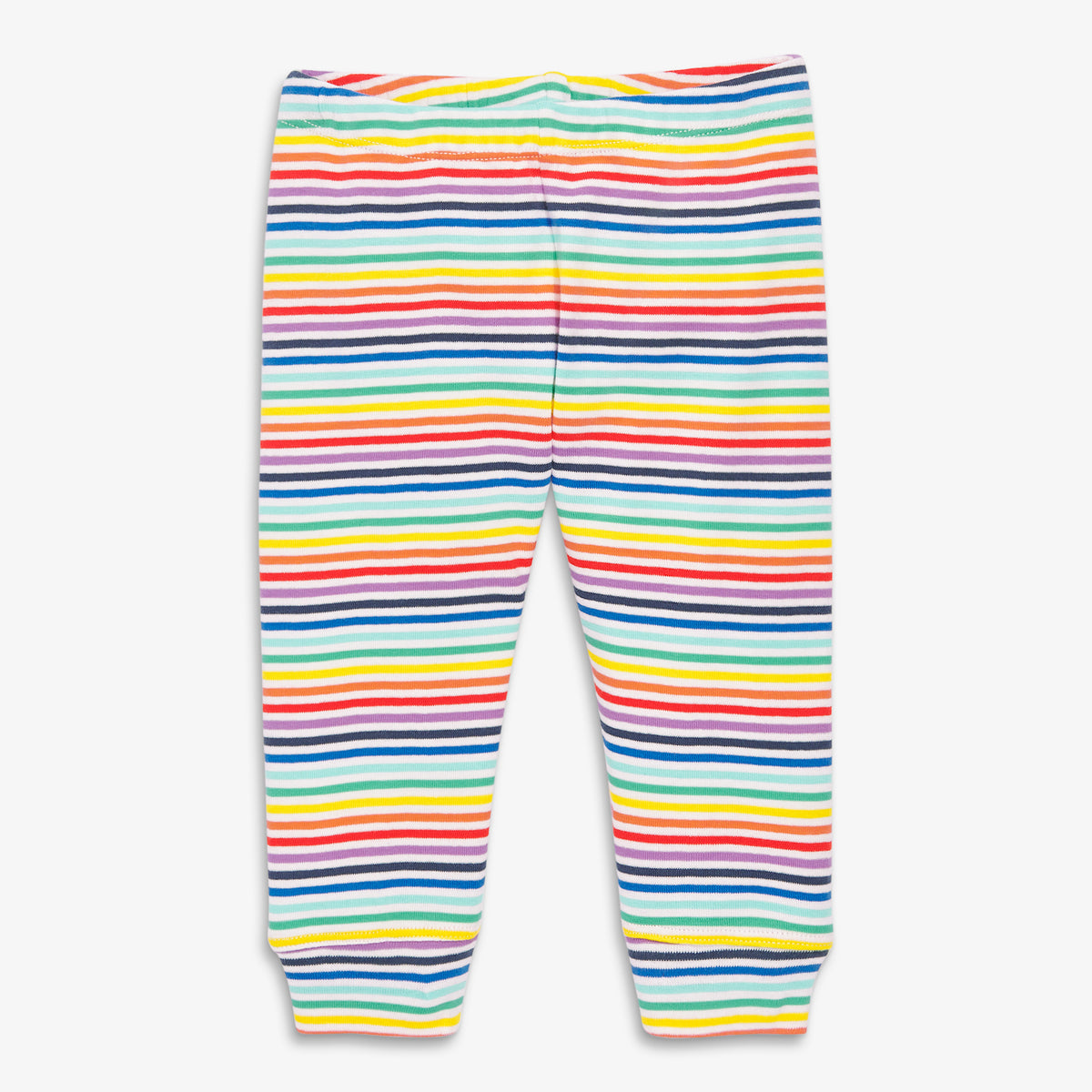 Clearance baby organic pant in mini rainbow stripe in ivory-bright-rainbow-stripe