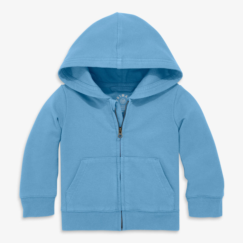 Baby zip hoodie in seasonal colors in cornflower