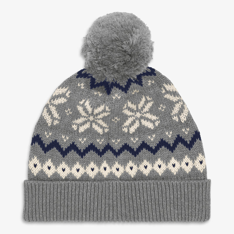 Kids knit beanie in snowflake fair isle