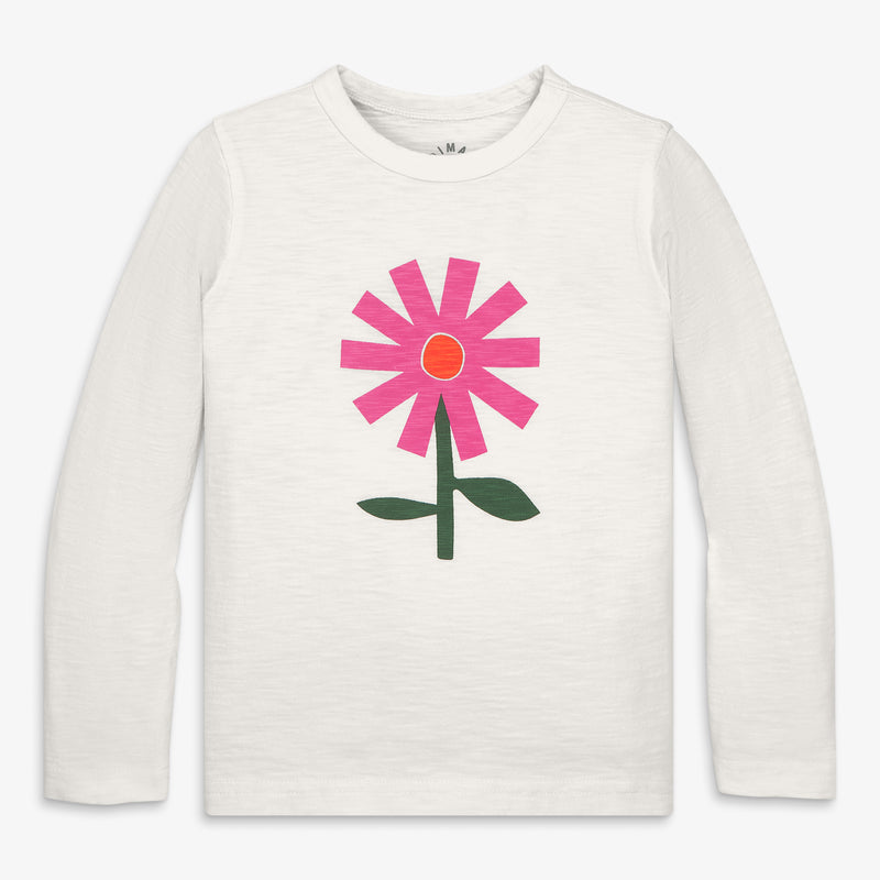 Kids long sleeve dandelion tee in ivory-dandelion