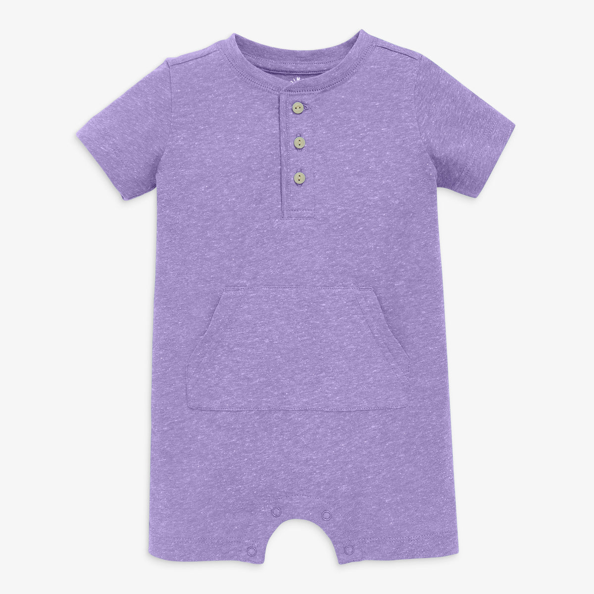 Baby heathered henley shortie in solids in iris