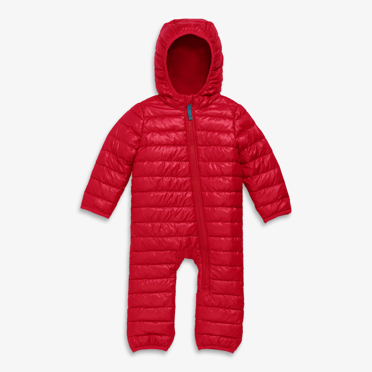 Baby lightweight puffer suit in solids in cherry