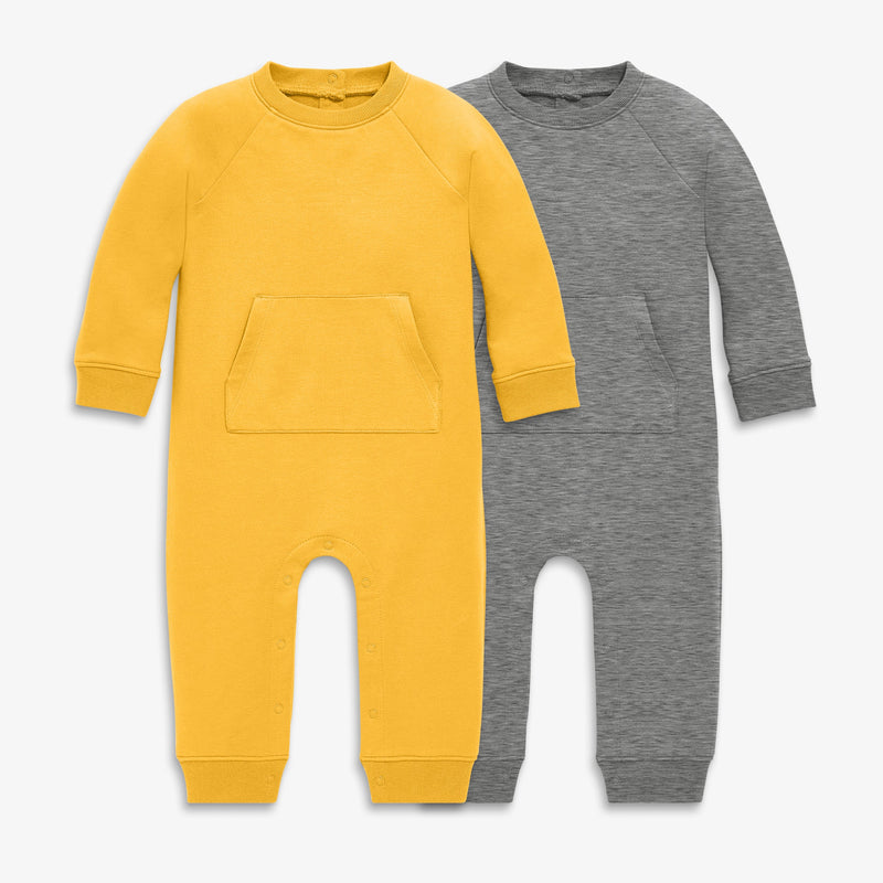 The baby sweatshirt romper 2-pack