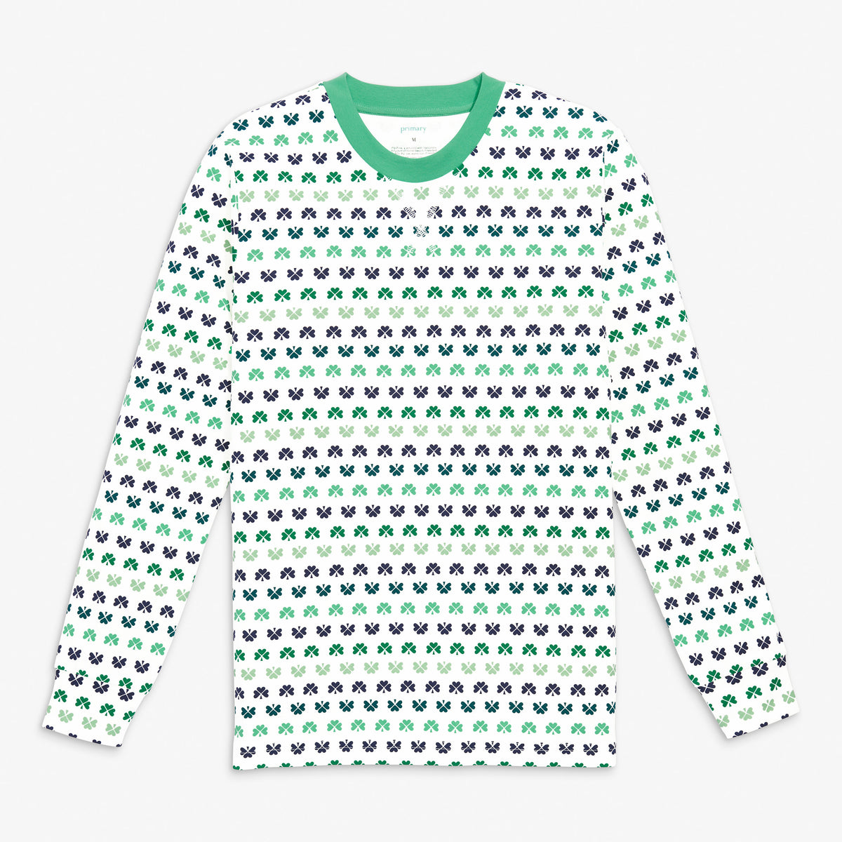 Clearance unisex fit organic pj top in clover print in lucky-clovers
