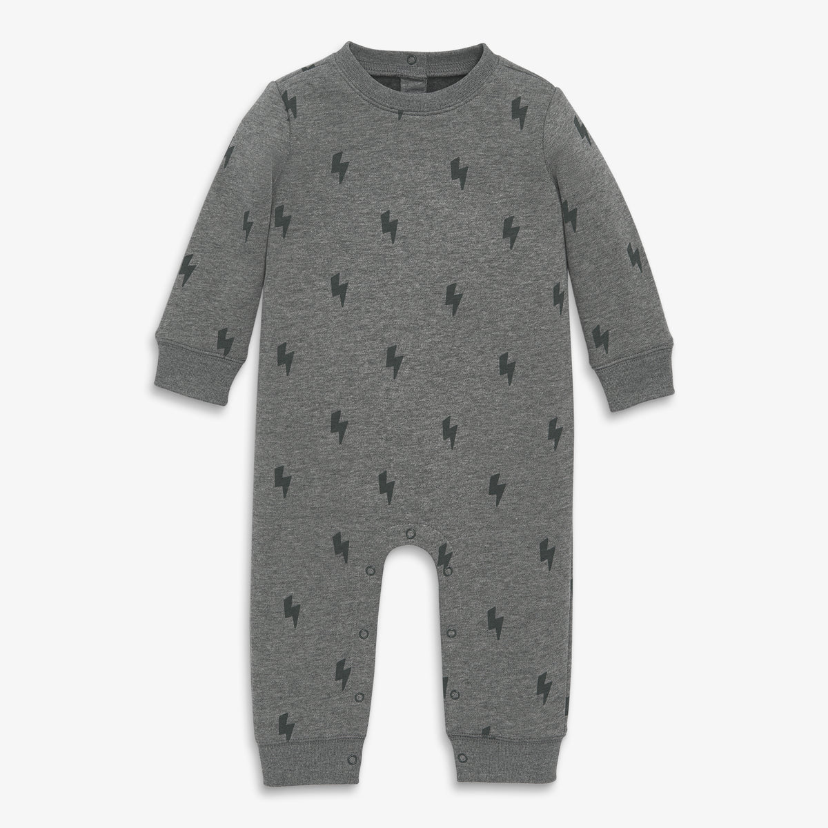 Clearance baby cozy fleece sweatshirt romper in mini bolts