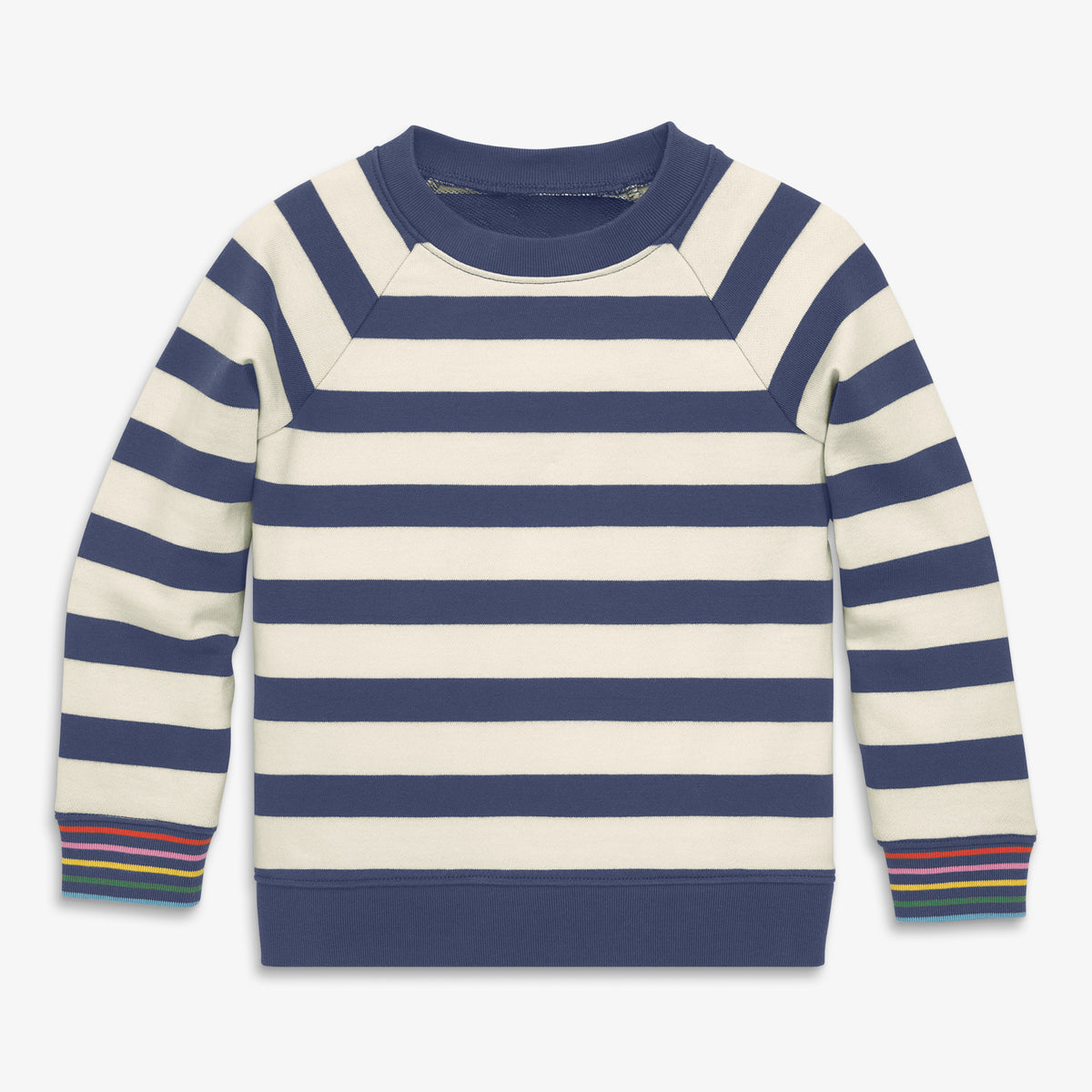 Kids sweatshirt in stripe in sunwashed-navy-oat-stripe