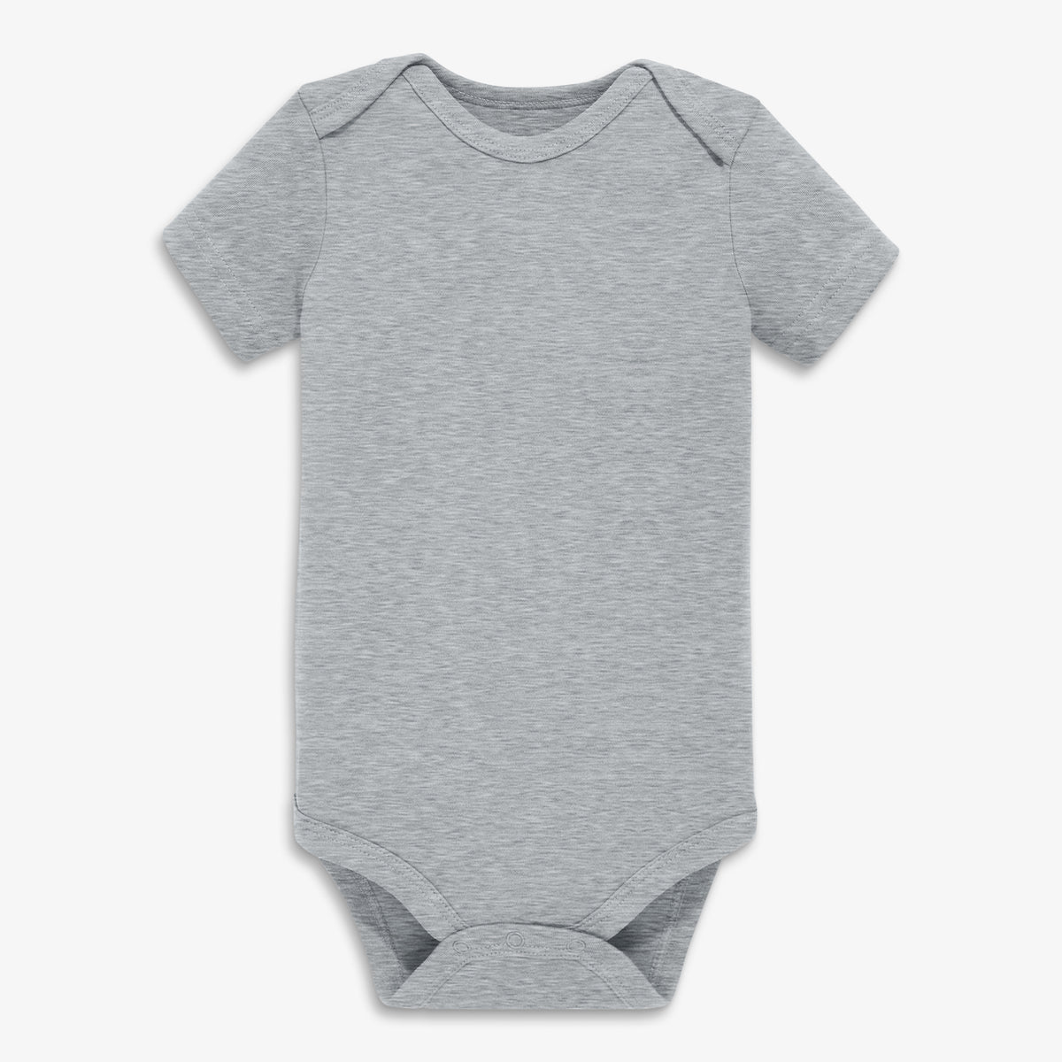 Organic short sleeve babysuit in solids in heather-gray