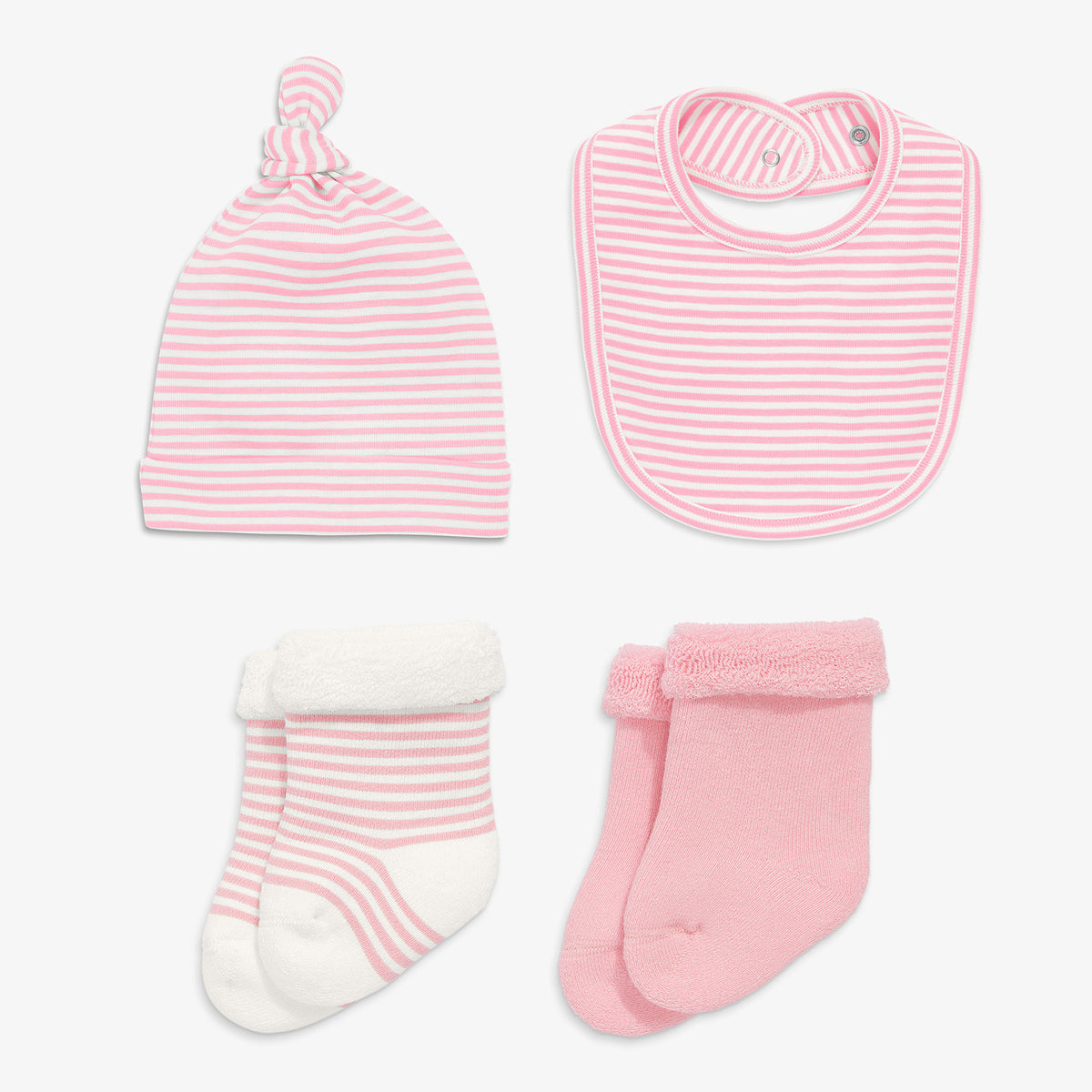 Clearance baby essentials gift set in blossom-ivory-mini-stripe