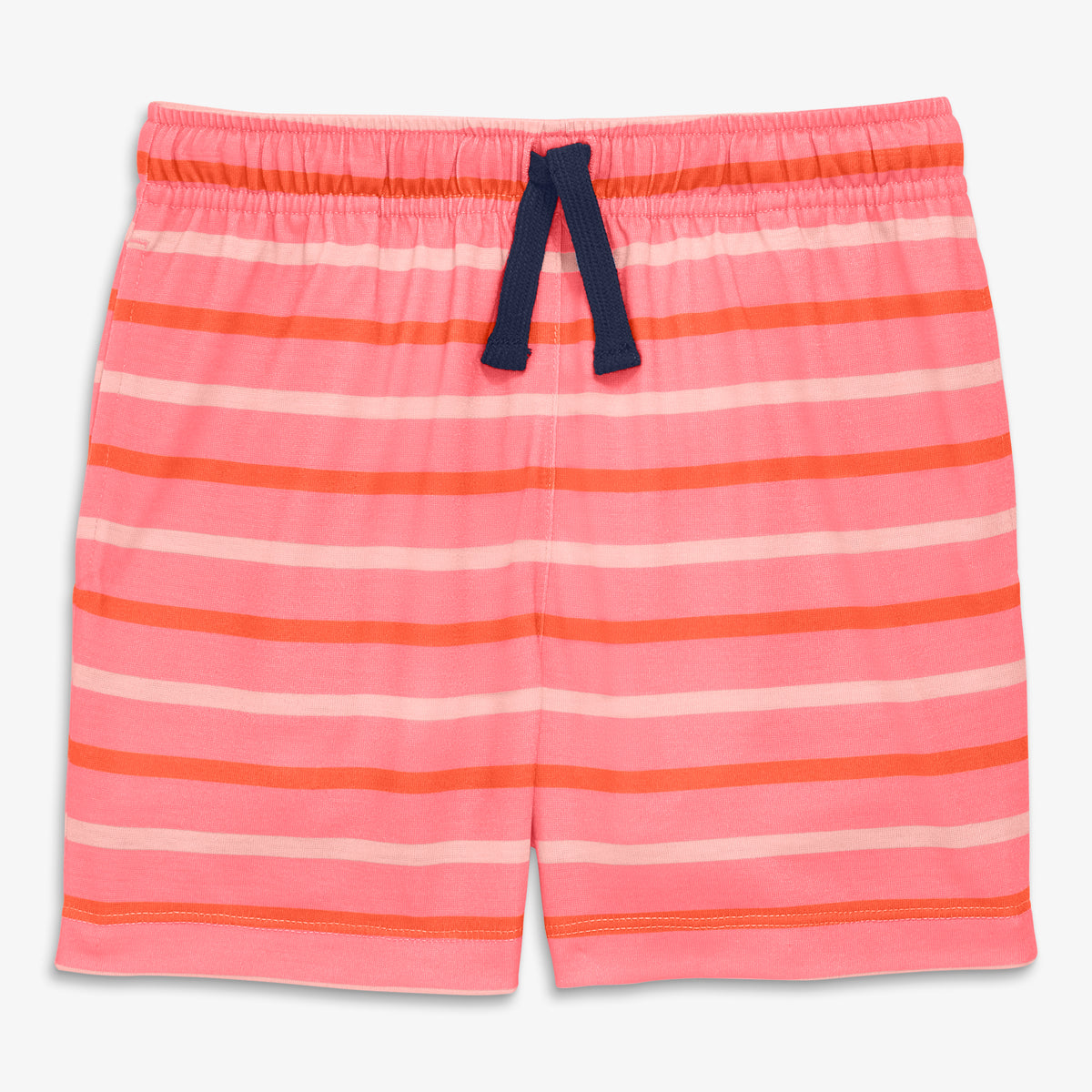 Clearance kids drawstring pj short in stripe in guava-stripe