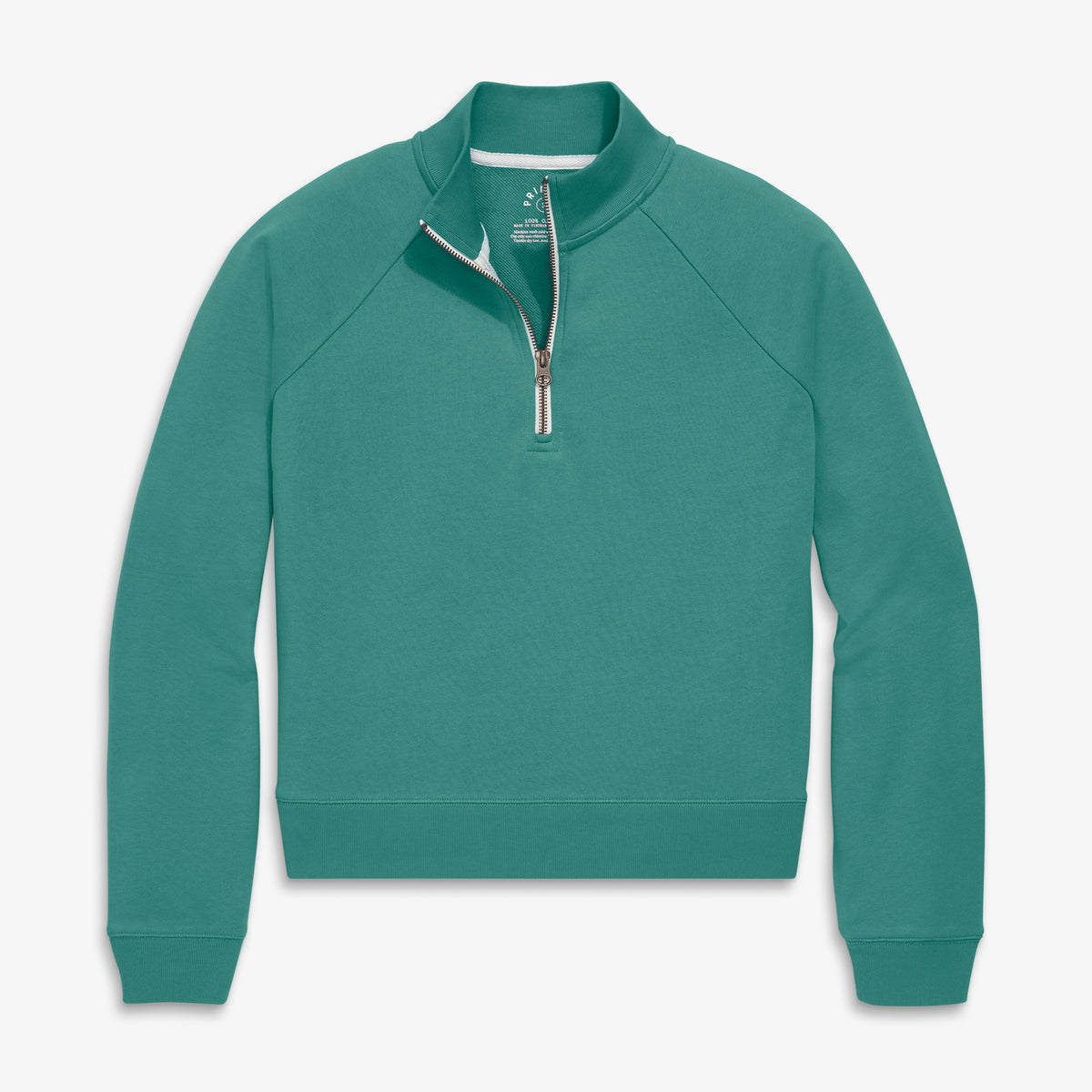 Women's fit half-zip crop sweatshirt in sunwashed-teal