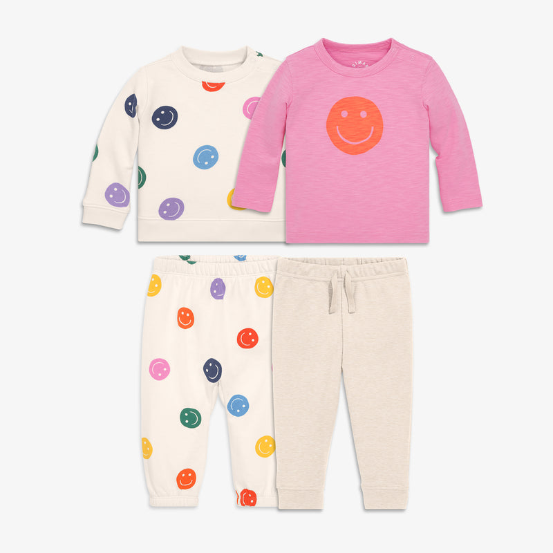 Baby gift set in happy faces