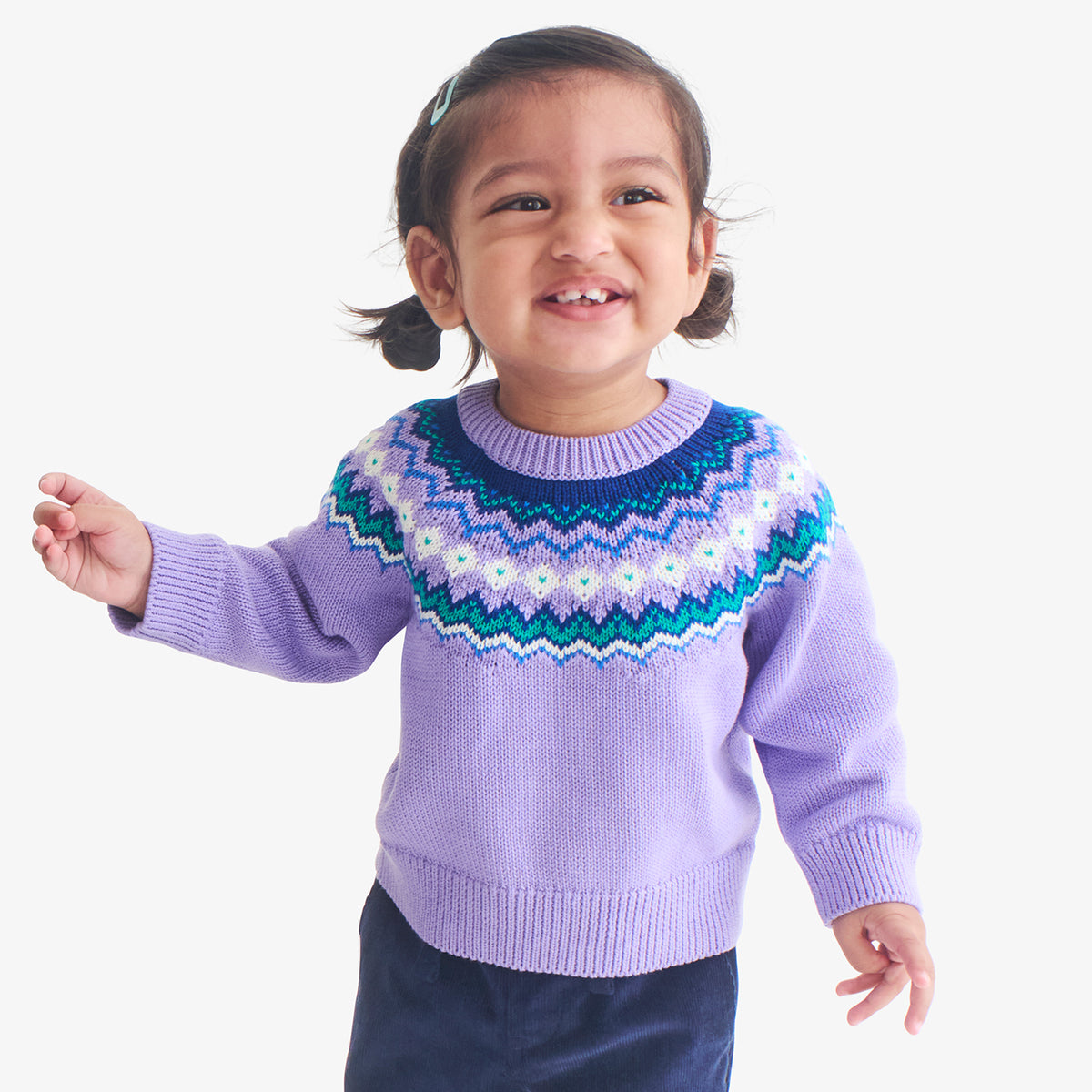 Baby sweater in fair isle
