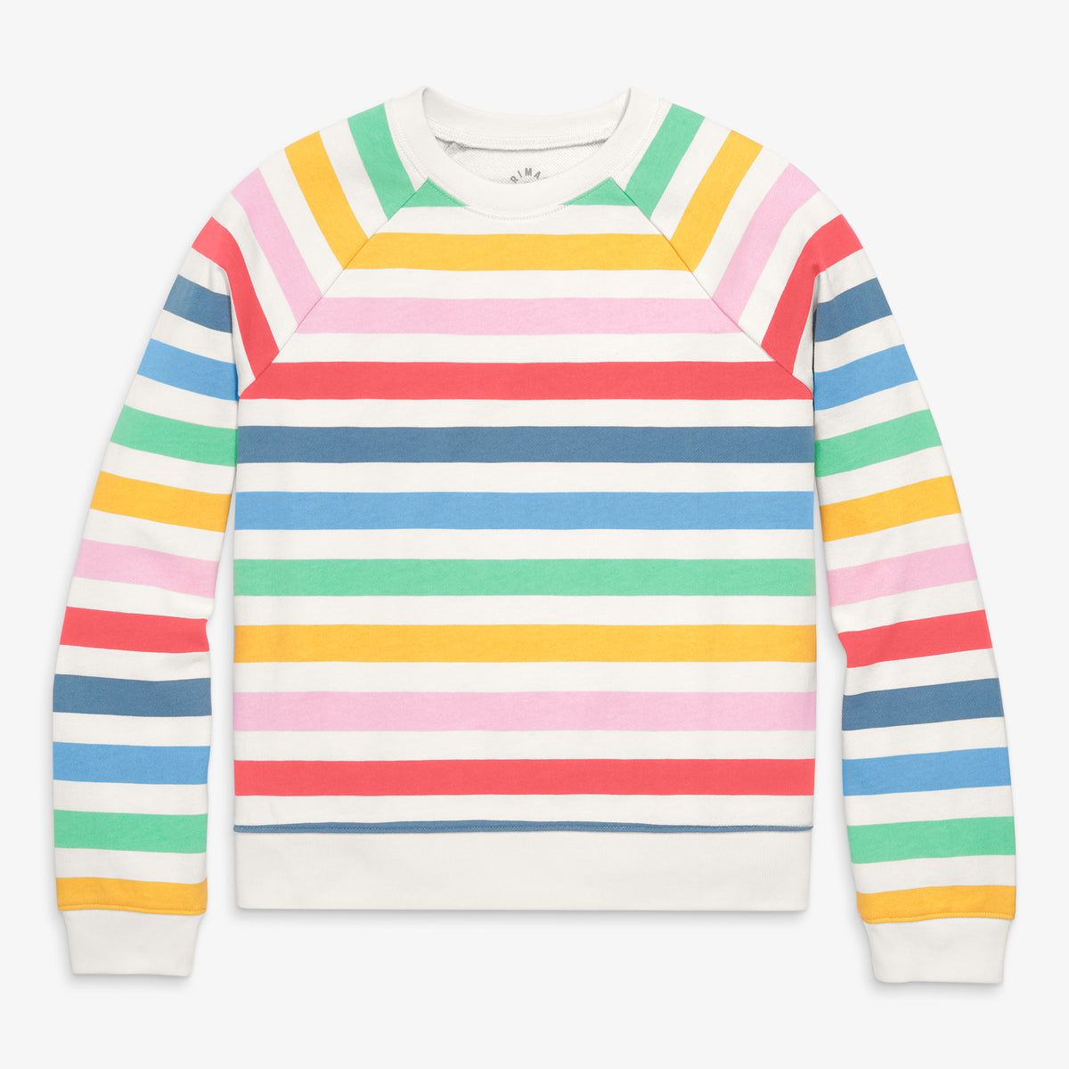 Women's fit 24/7 sweatshirt in candy stripe in ivory-candy-stripe