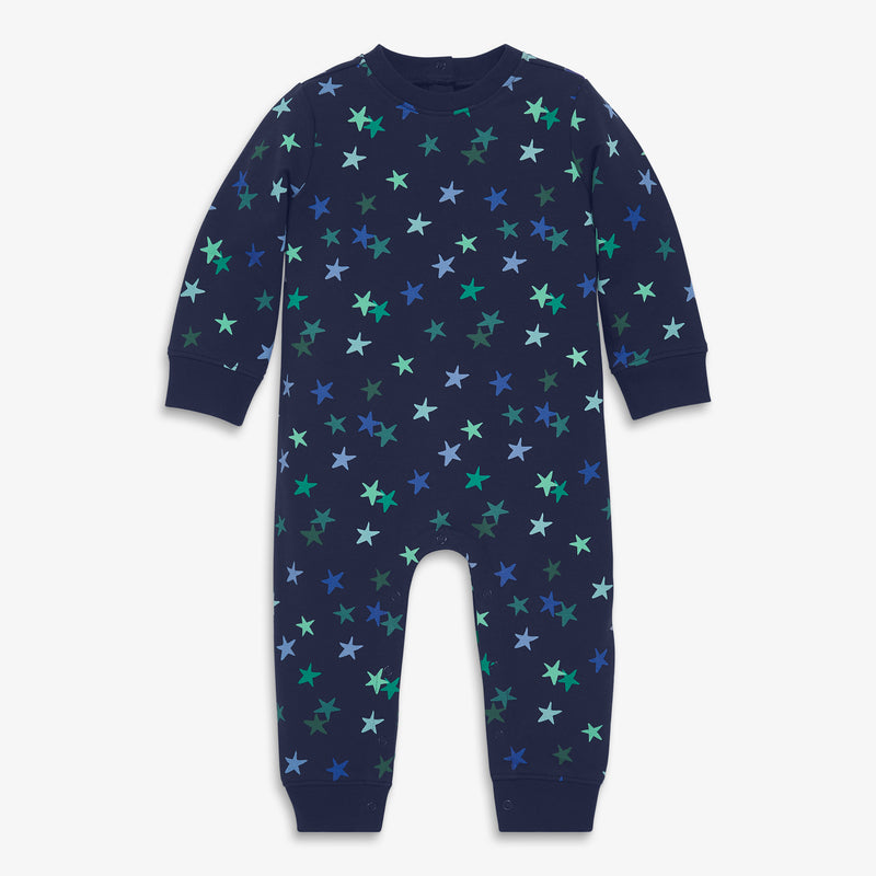 Baby sweatshirt romper in confetti stars