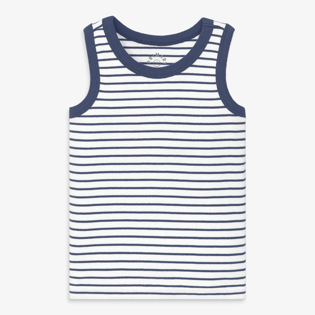 Kids rib tank in stripe in sunwashed-navy-white-stripes