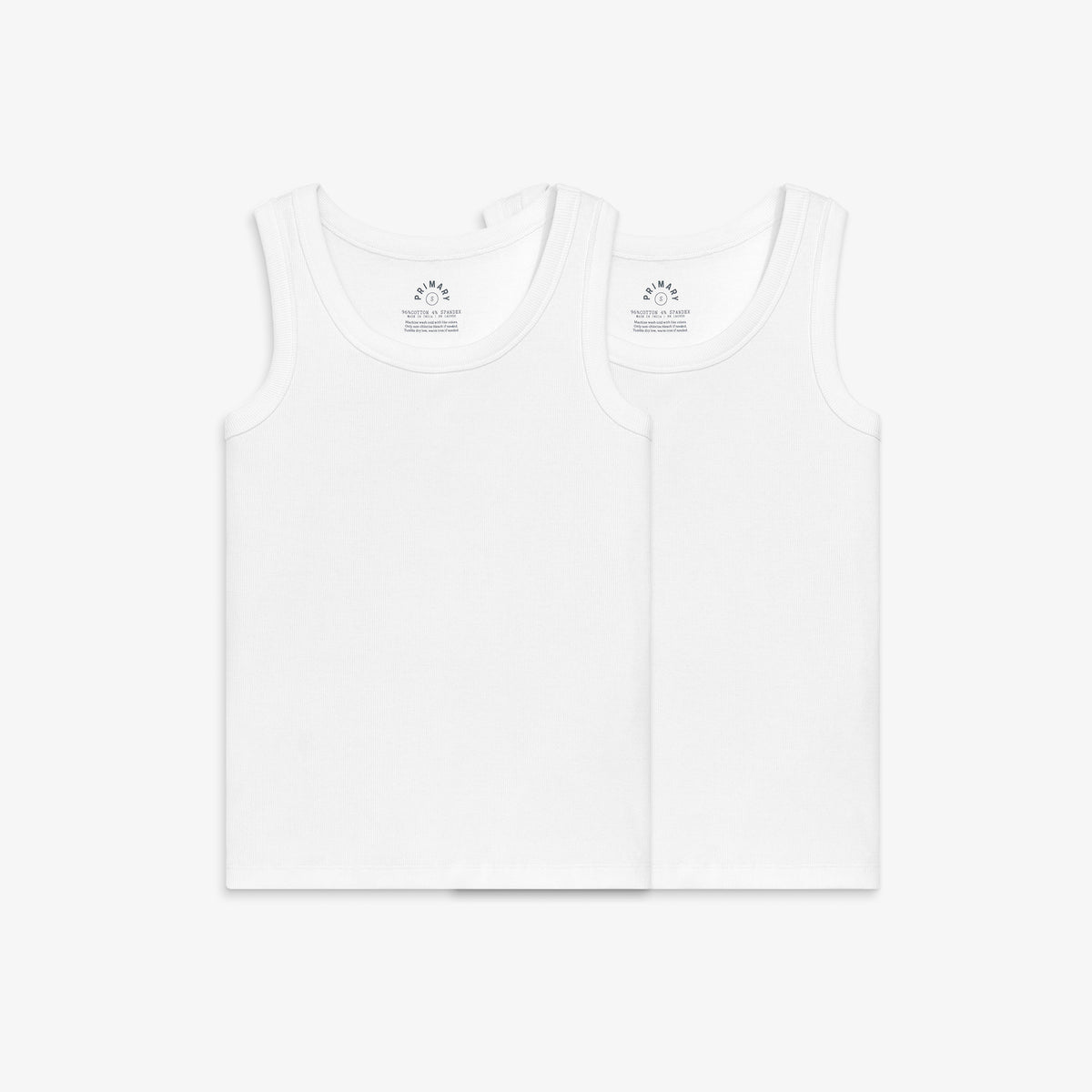 Women's fit rib tank 2-pack in white