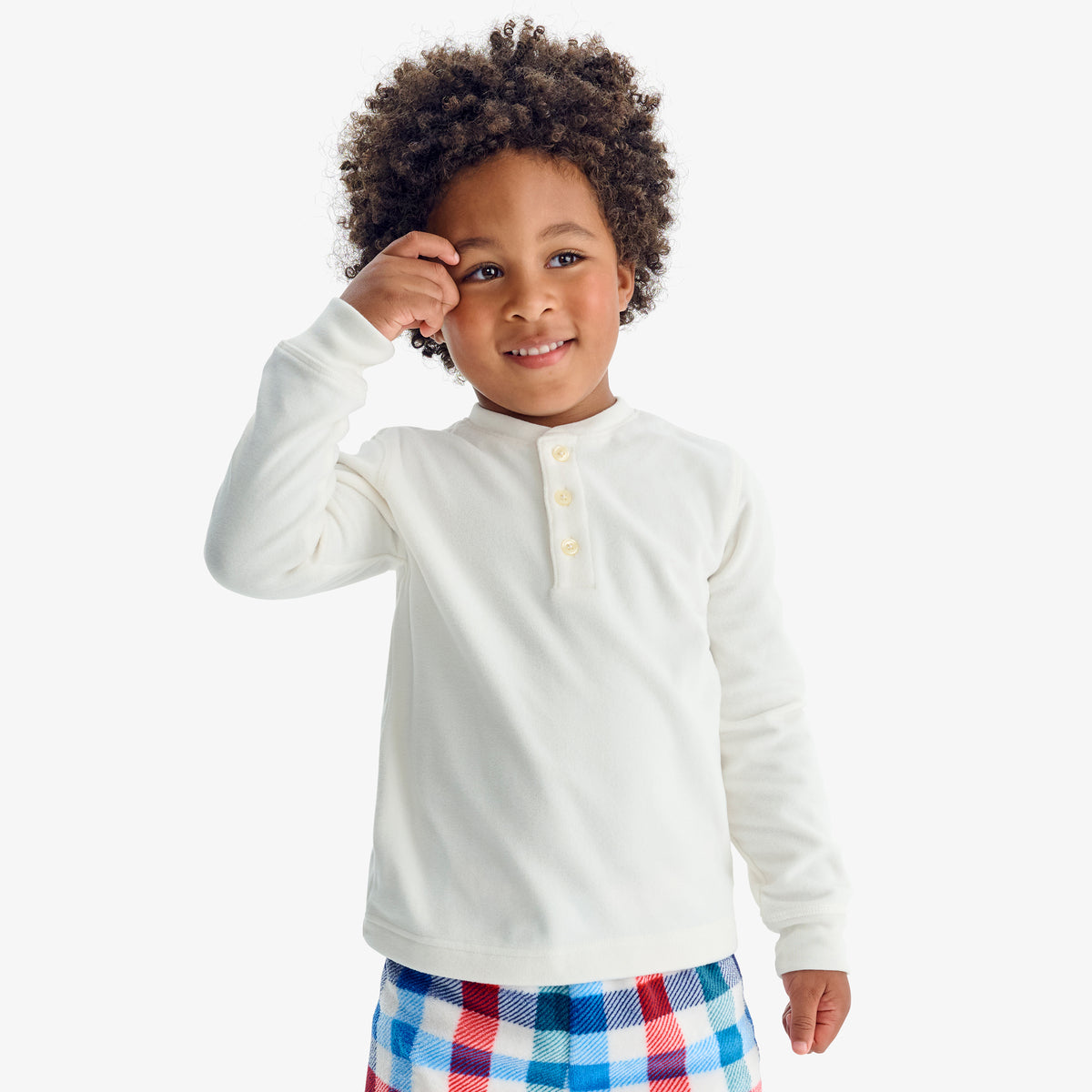 Kids fleece PJ henley