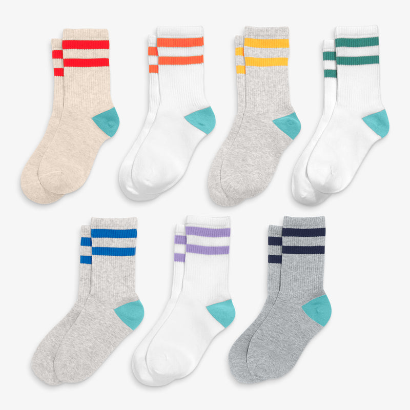 Kids athletic sock 7-pack in rainbow-sock-pack