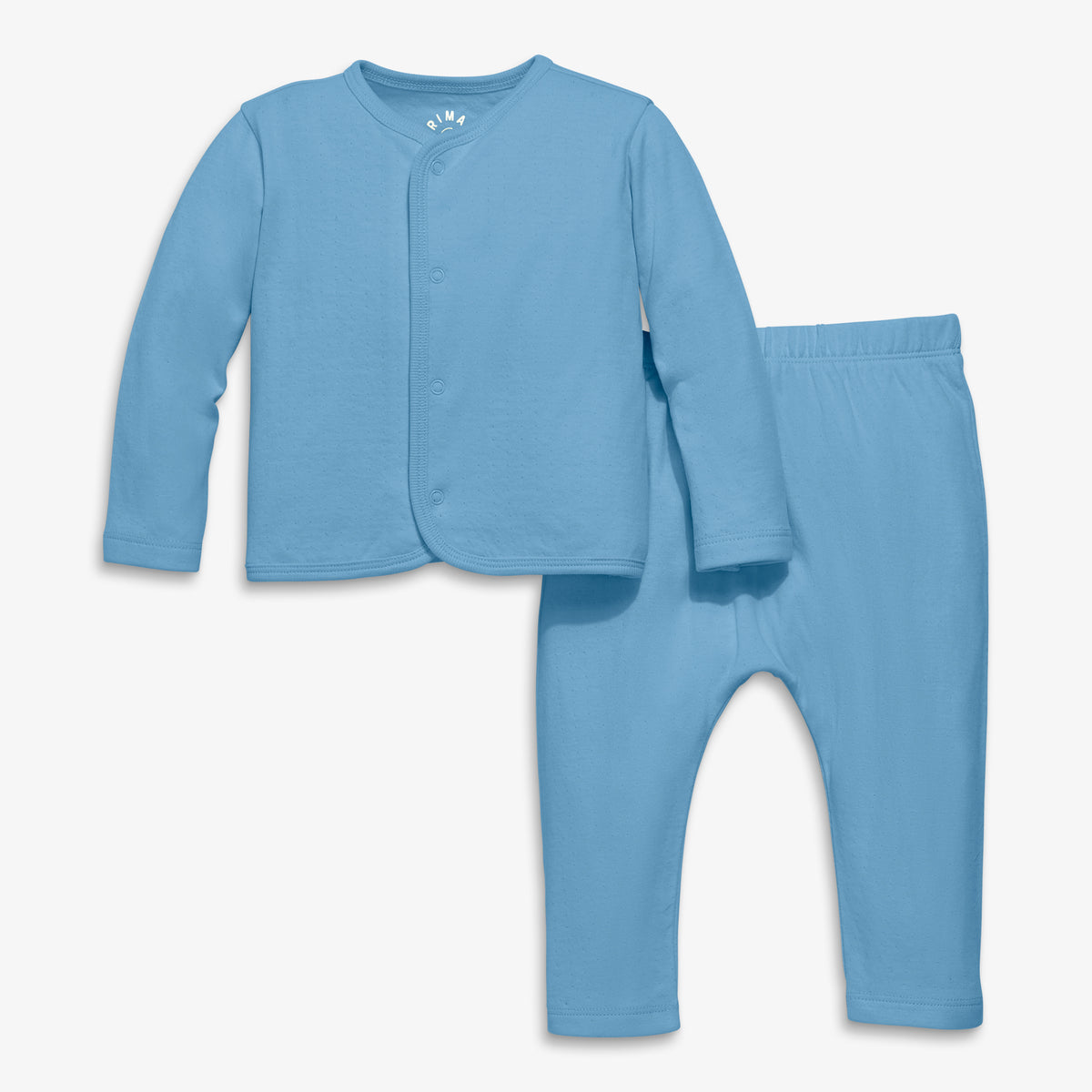 Clearance baby pointelle two-piece set in cornflower