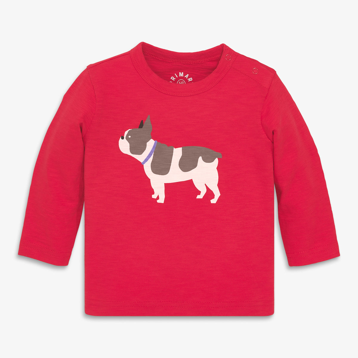 Baby long sleeve frenchie tee in lollipop-frenchie