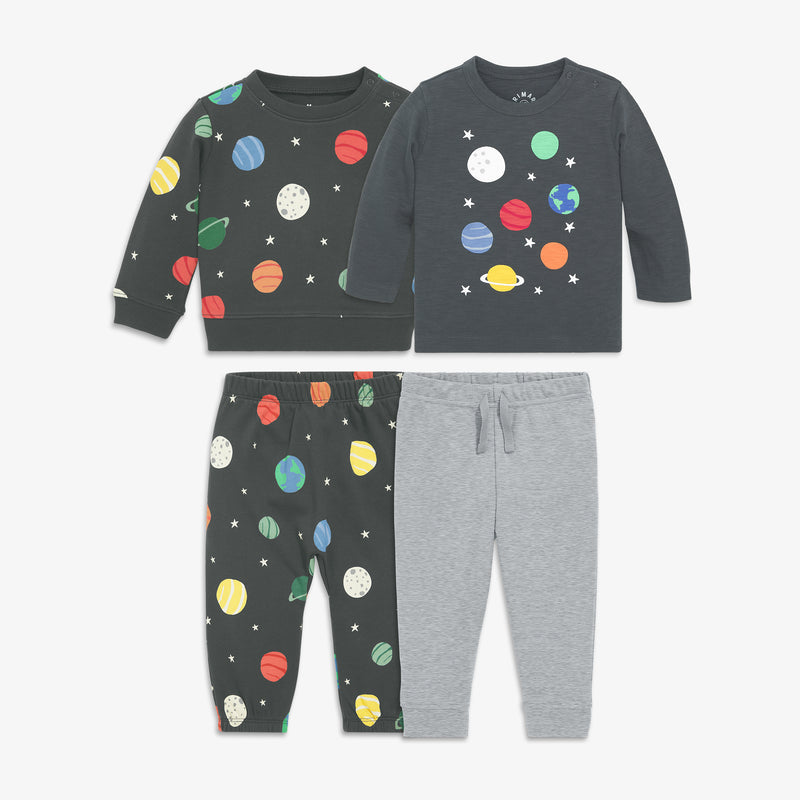 Baby gift set in rainbow galaxy