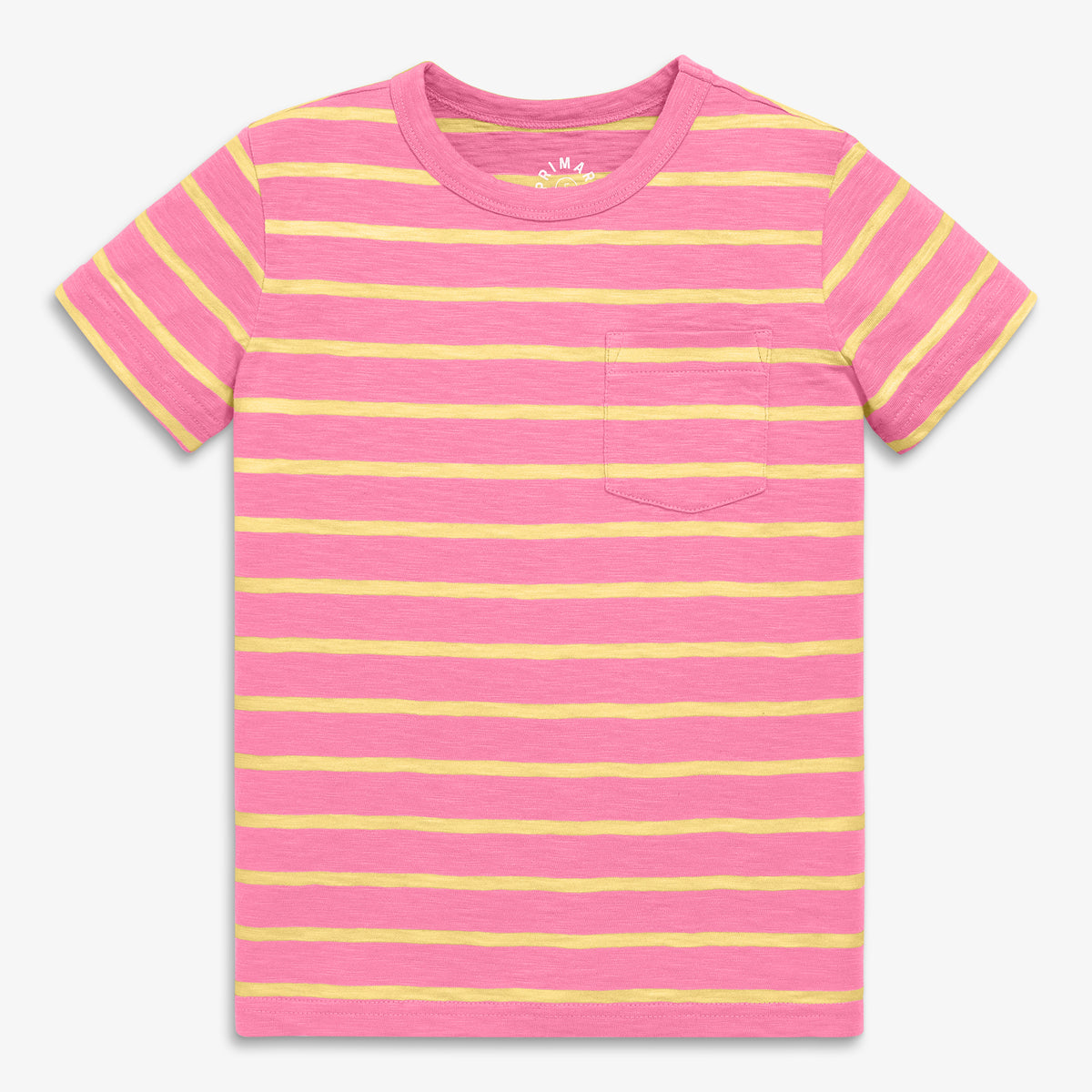 Clearance kids slub pocket tee in stripe in taffy-daffodil-stripe