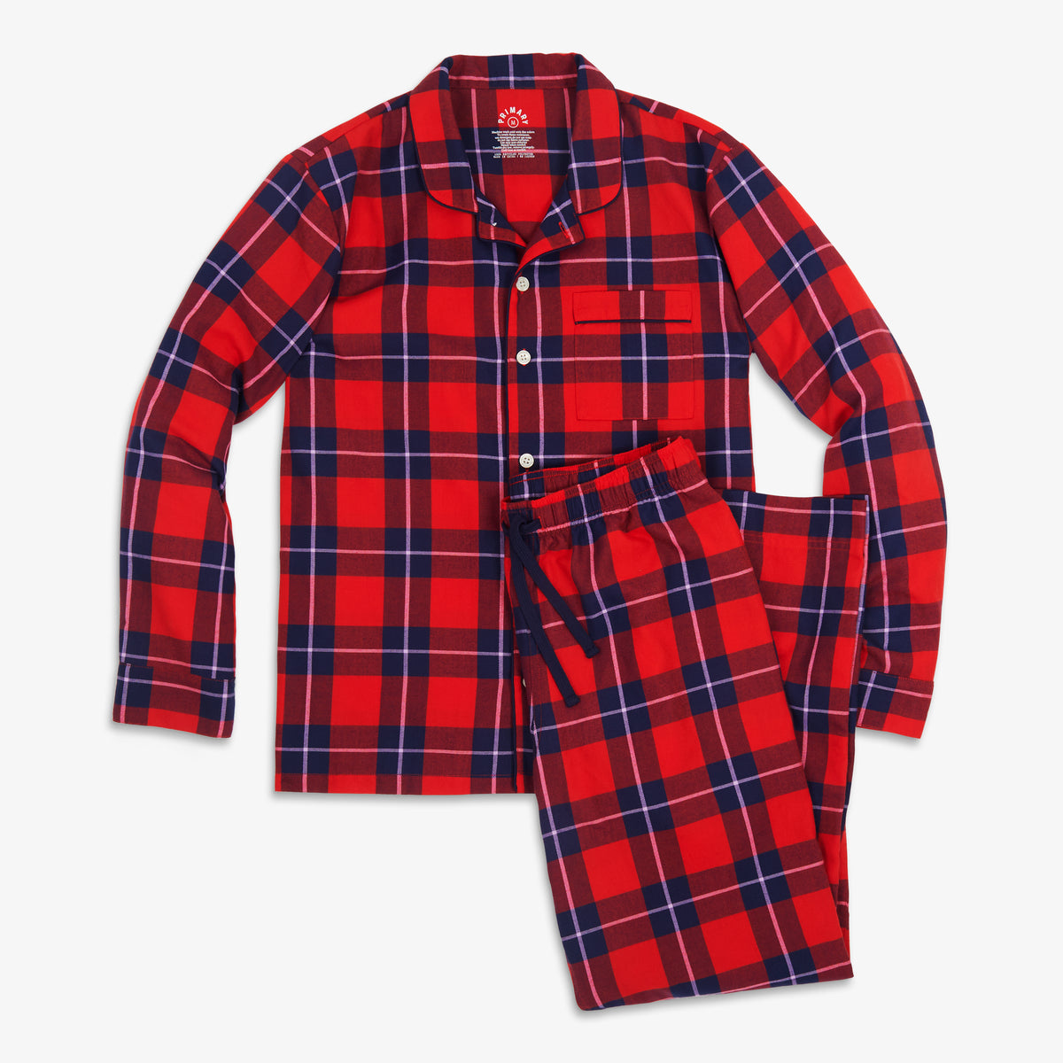 Clearance unisex fit plaid pj set in lollipop-plaid