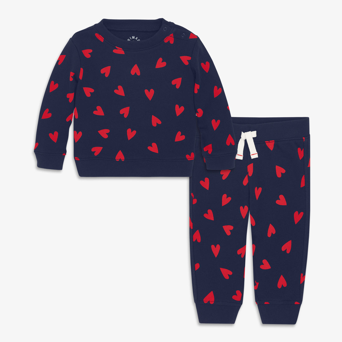 Baby hearts sweat set in navy-mini-lollipop-hearts