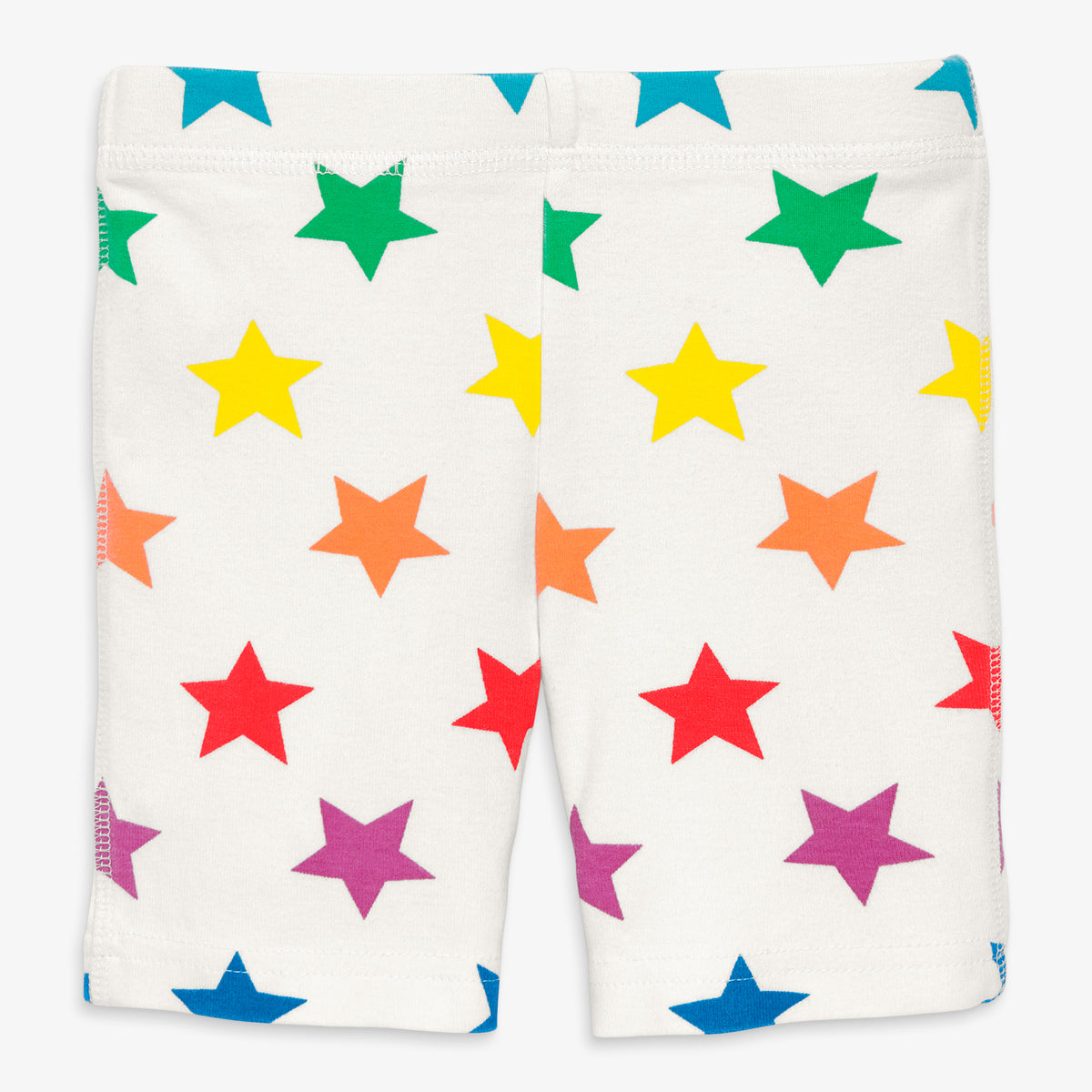Clearance kids organic pj short in bright rainbow stars in ivory-rainbow-star