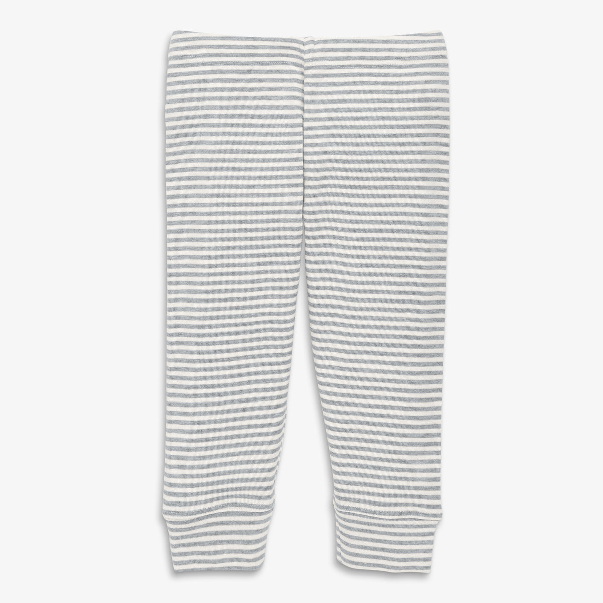 Clearance baby organic pant in mini stripe in heather-gray-ivory-stripe