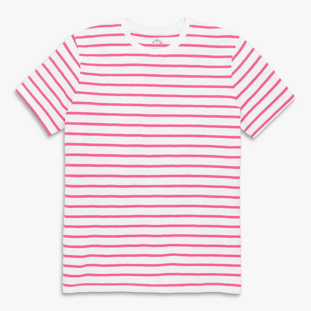 Clearance unisex fit tee in stripe in white-bubblegum-stripe