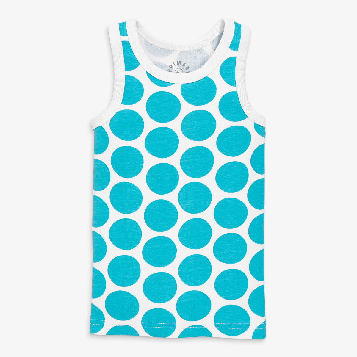 Clearance kids organic pj tank in cutout dot in peacock-cutout-dot