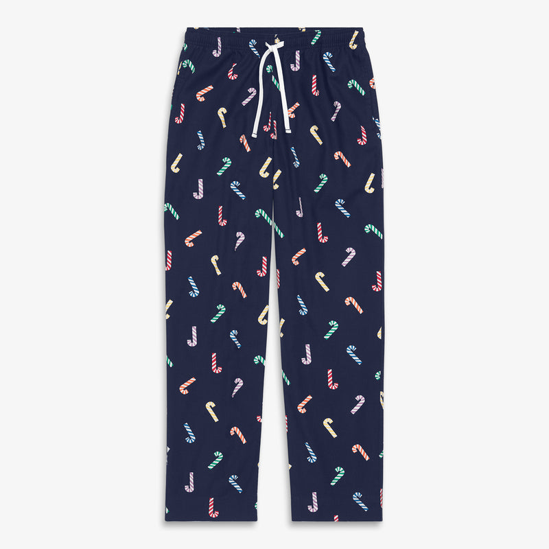 Unisex fit flannel PJ pant in rainbow candy canes