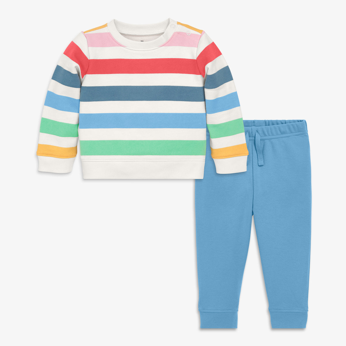 Baby sweatshirt outfit in candy stripe in ivory-candy-stripe