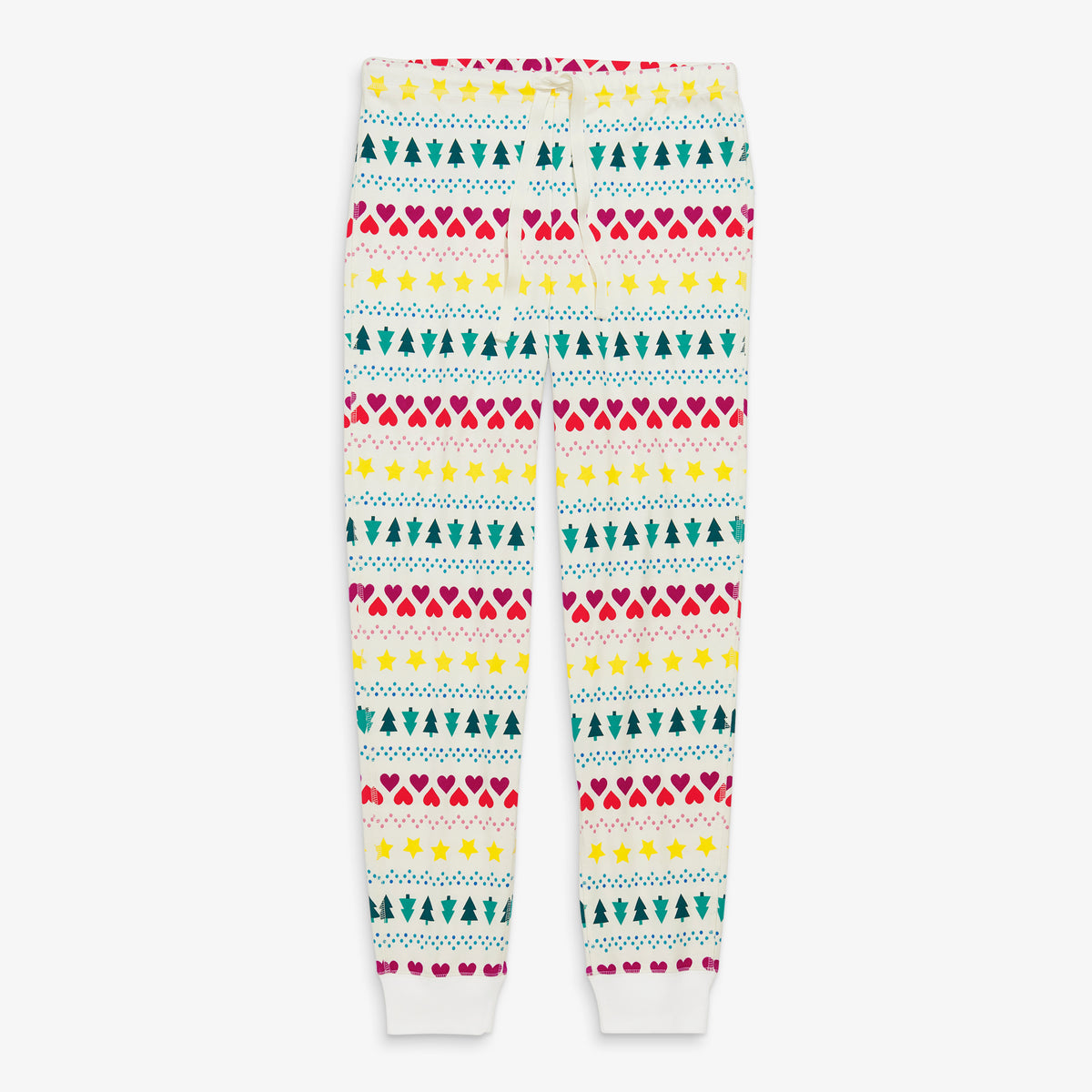 Clearance unisex fit organic pj pant in fair isle in ivory-fair-isle