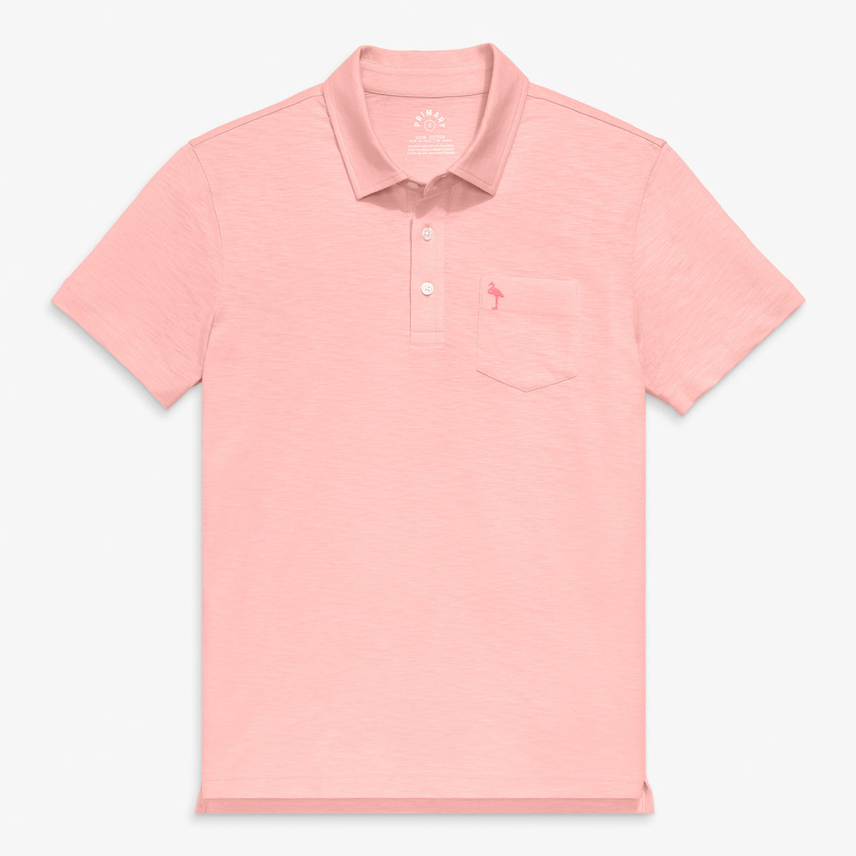 Clearance unisex fit embroidered polo in flamingo