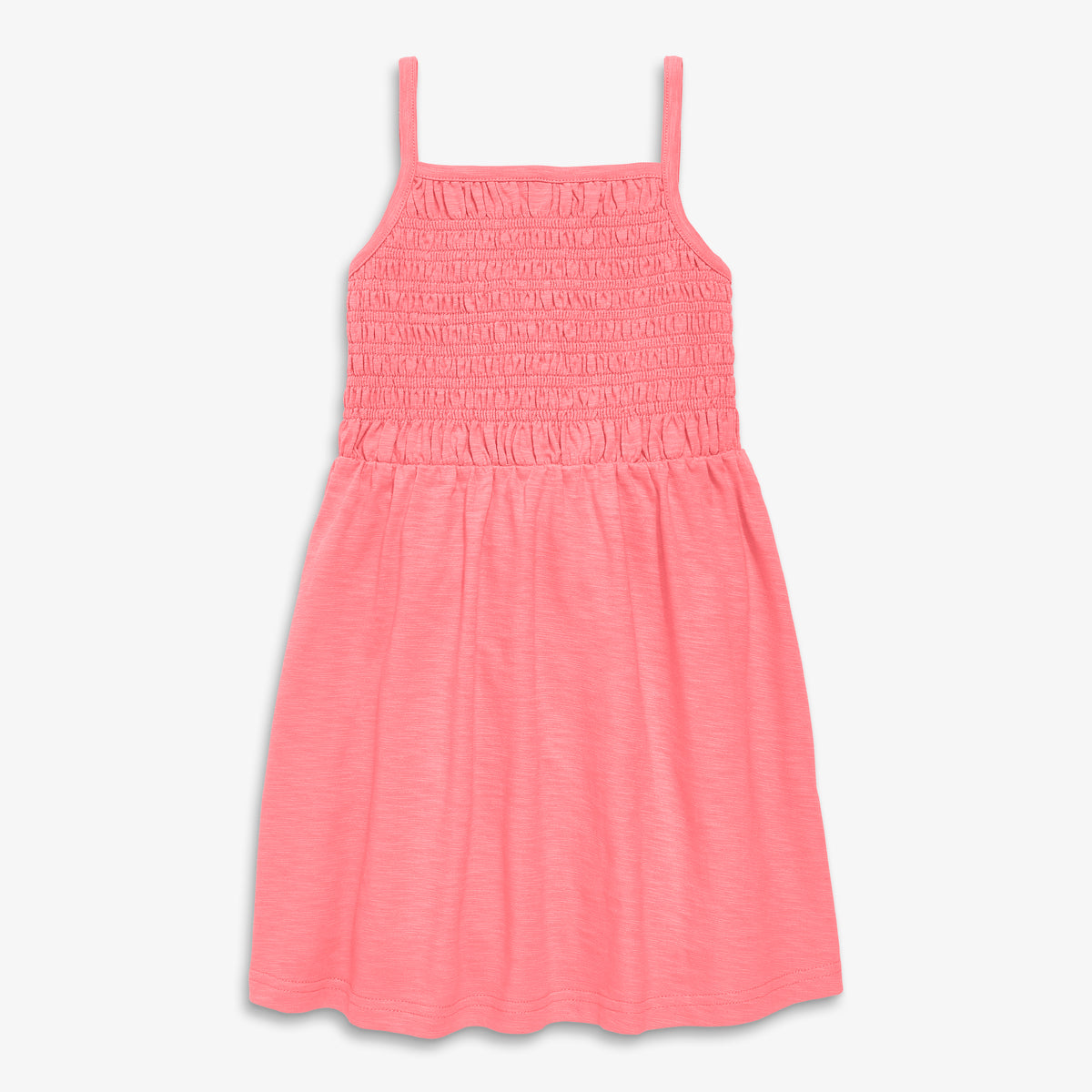 Clearance kids smocked tank dress in guava
