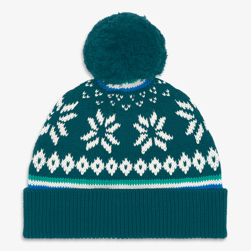 Kids knit beanie in snowflake fair isle
