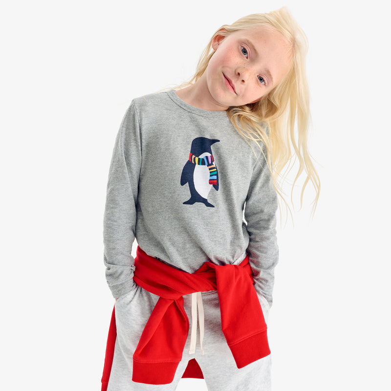 Kids long sleeve penguin tee