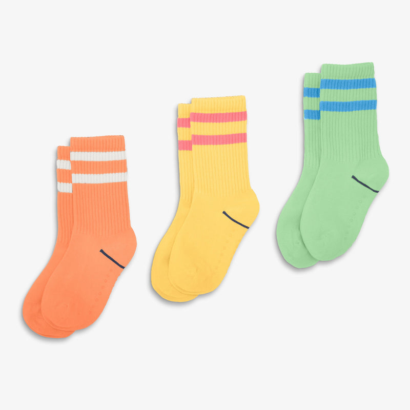 Clearance kids athletic sock 3-pack in warm-mix