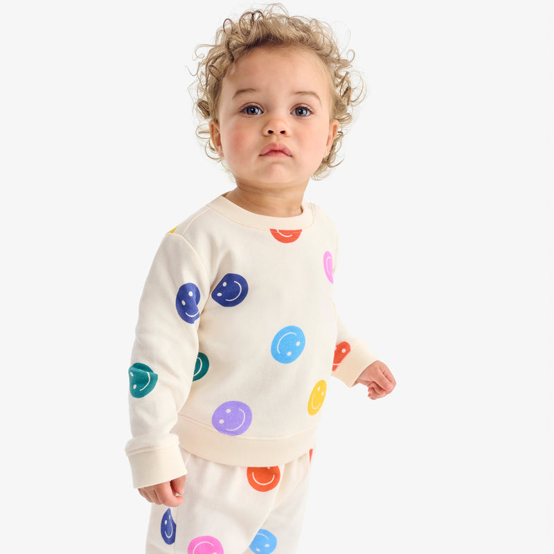 Baby sweatshirt in happy faces
